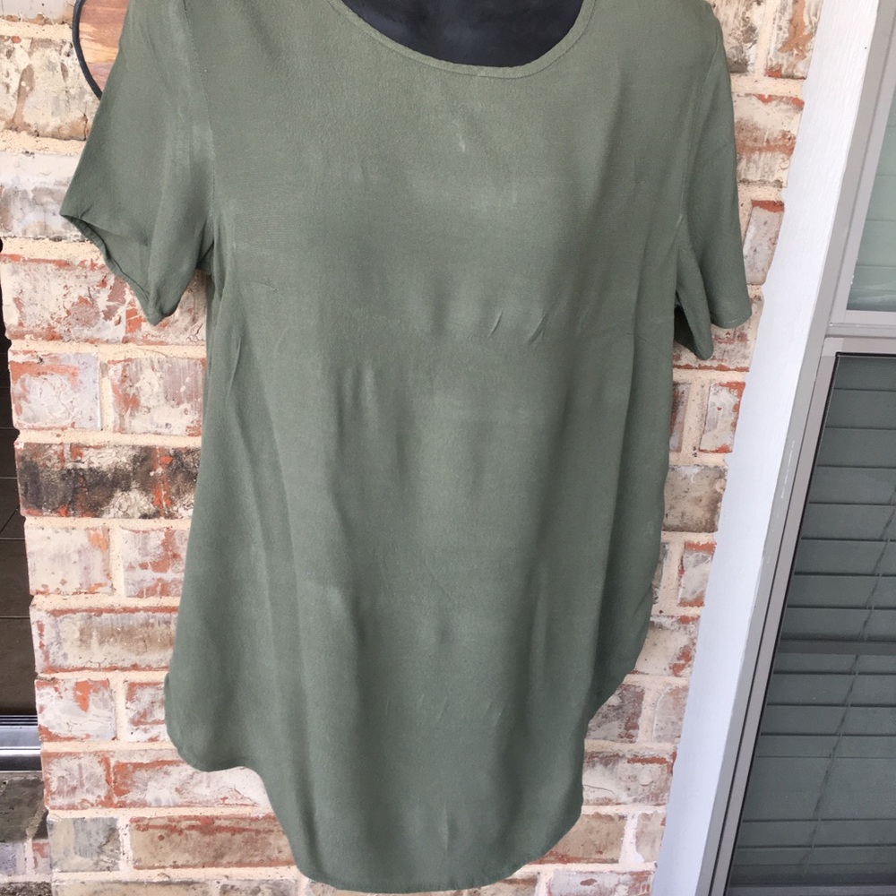 Tunic top Hunter green 100% rayon size 10 H&M